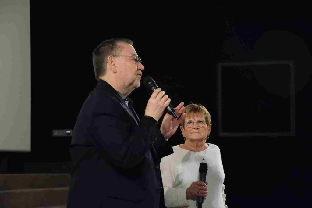 Hervé Aguilard, le directeur de l'Omnia et Elisabeth Alazard-Schneider